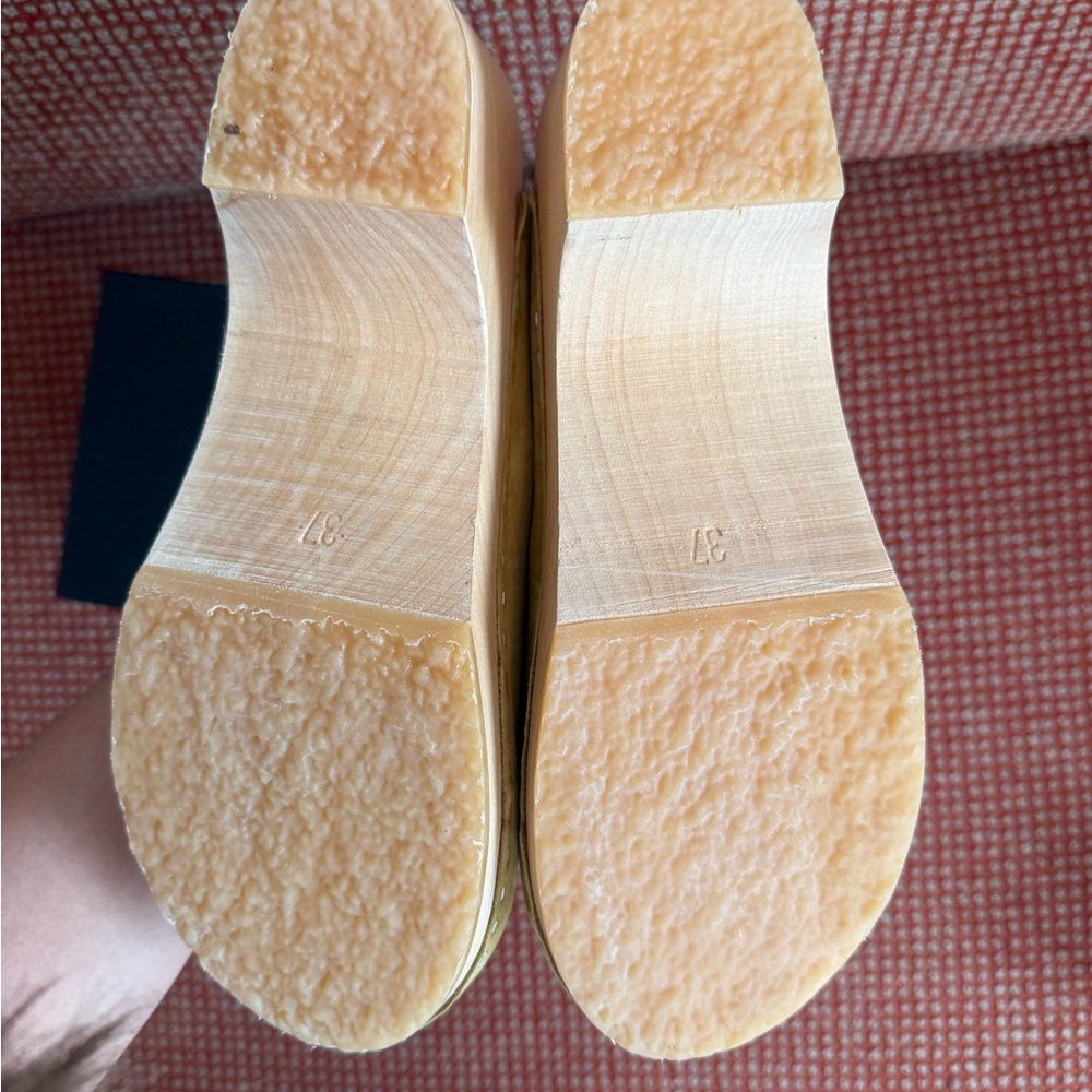 Rye Suede Clog Mules in Mustard Yellow - Picture 5 of 6